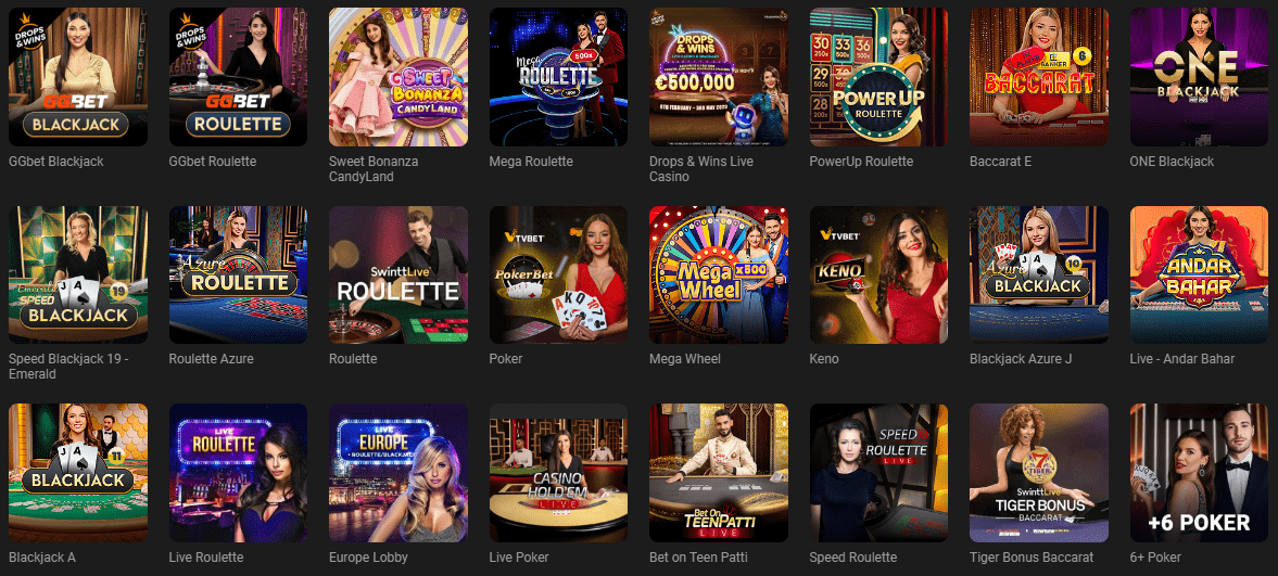 GGBet casino live